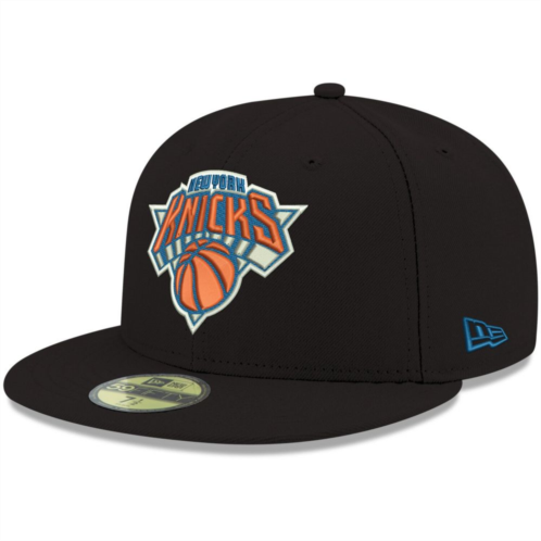 Mens New Era Black New York Knicks Official Team Color 59FIFTY Fitted Hat