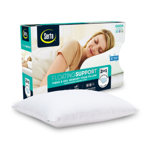 Serta Floating Support Fiber & Gel Memory Foam Pillow