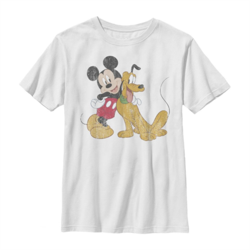 Disneys Mickey Mouse Boys 8-20 And Pluto Classic Friends Graphic Tee