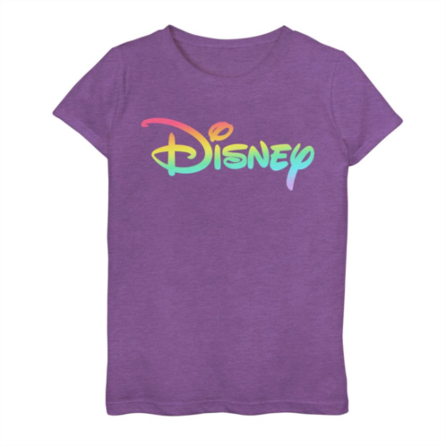 Disney Girls 7-16 Rainbow Chest Logo Graphic Tee