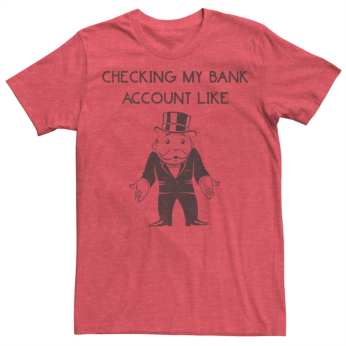 Licensed Character Mens Monopoly Checking My Bank Account Like Tee