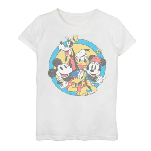 Disneys Mickey Mouse & Friends Girls 7-16 Retro Group Shot Graphic Tee