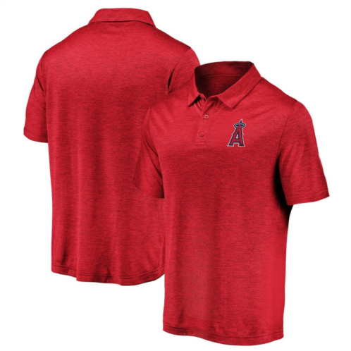 Mens Fanatics Branded Red Los Angeles Angels Iconic Striated Primary Logo Polo