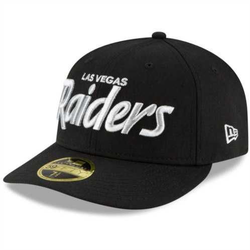 New Era x Staple Mens New Era Black Las Vegas Raiders Omaha Script Low Profile 59FIFTY Fitted Hat