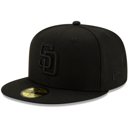 Mens New Era Black San Diego Padres Black on Black 59FIFTY Fitted Hat