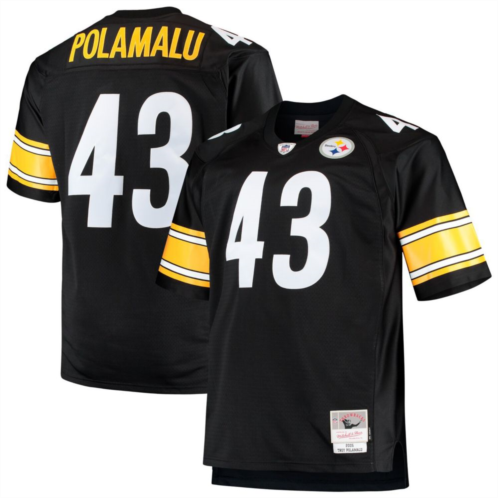 Unbranded Mens Mitchell & Ness Troy Polamalu Black Pittsburgh Steelers Big & Tall 2005 Retired Player Replica Jersey
