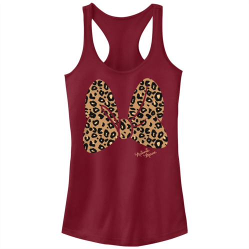 Licensed Character Juniors Disney Minnie Mouse Leopard Print Bow Tank Top