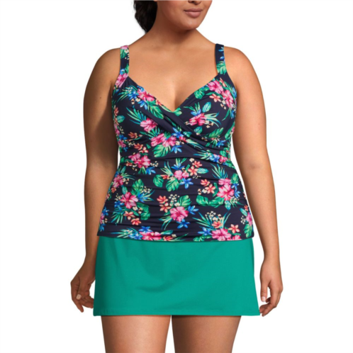 Plus Size Lands End UPF 50 Bust Enhancer DD-Cup Tankini Top
