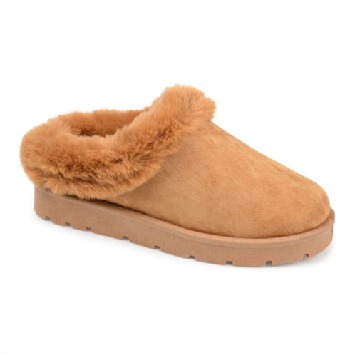 Journee Collection Whisp Womens Faux-Fur Trim Slippers