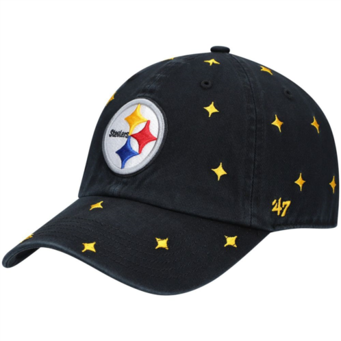 Unbranded Womens 47 Black/Gold Pittsburgh Steelers Confetti Clean Up Adjustable Hat