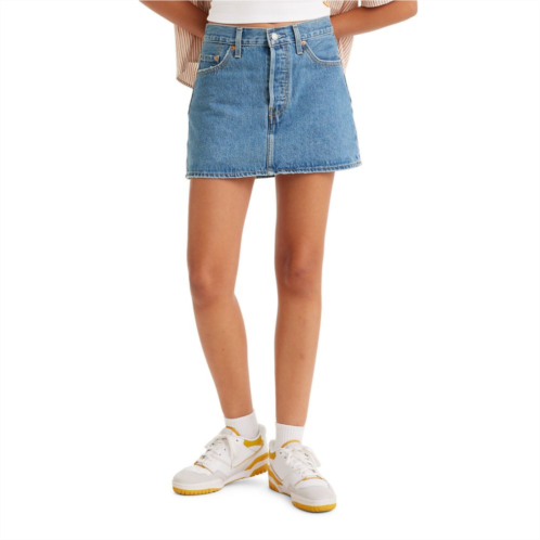 Womens Levis A-Line Button Front Mini Skirt