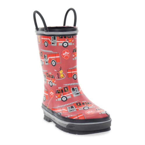 Western Chief Fire Truck Rescue Kids Waterproof Rain Boots