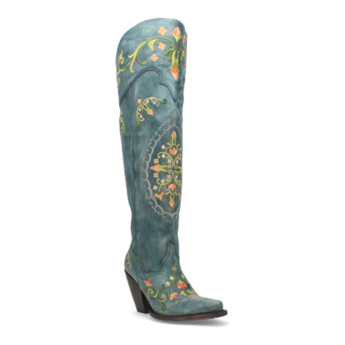 Dan Post Flower Child Womens Knee-High Leather Boots