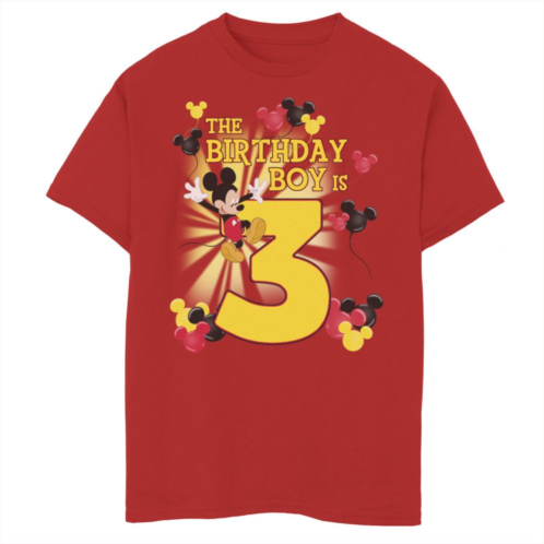 Disneys Mickey & Friends Boys 8-20 3 Year Old Birthday Boy Graphic Tee
