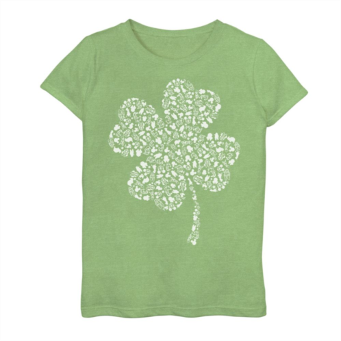 Disneys Mickey And Friends Girls 4-16 St. Patricks Day Icon Fill Graphic Tee