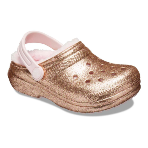 Crocs Classic Lined Glitter Girls Clogs