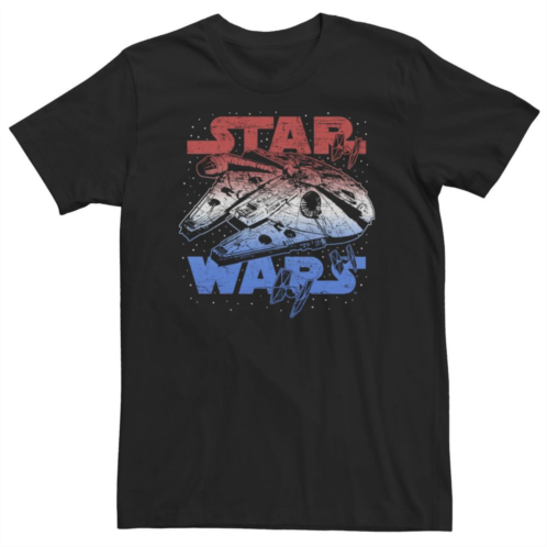 Licensed Character Big & Tall Star Wars Millennium Falcon July 4th Red White & Blue Tee
