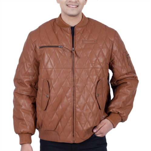 Franchise Club Mens Franchise Ace Leather Quilted Jacket