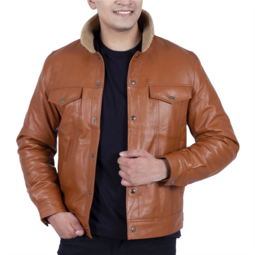Mens Franchise Club Ace Leather Jacket