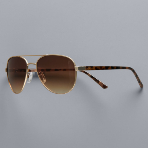 Womens Simply Vera Vera Wang 50mm Kade Aviator Sunglasses
