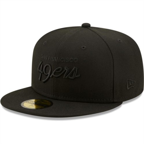 Mens New Era San Francisco 49ers Black on Black Alternate Logo 59FIFTY Fitted Hat
