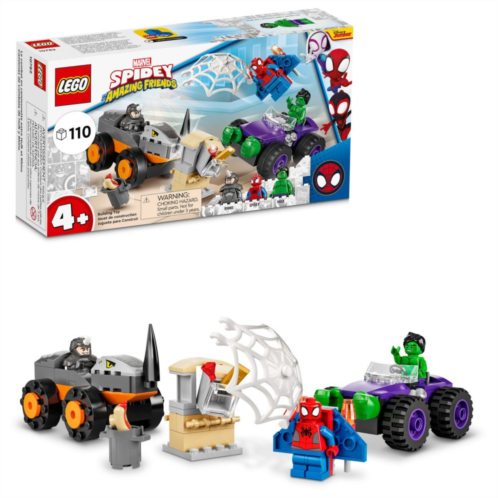 LEGO Marvel Spidey And His Amazing Friends Hulk vs. Rhino Truck Showdown 10782(110 Pieces)