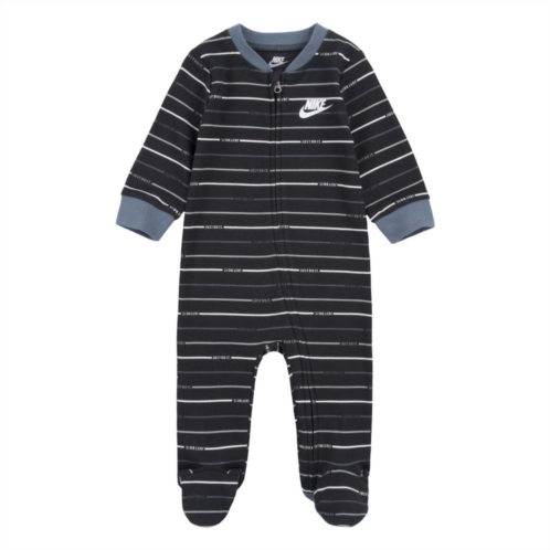 Baby Nike Just Do It Striped Sleep & Play One Piece Pajamas