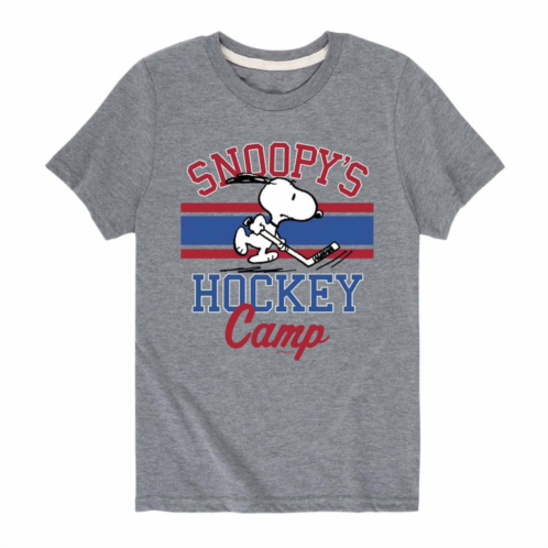 Licensed Character Boys 8-20 Peanuts Snoopys Hockey Camp Graphic Tee