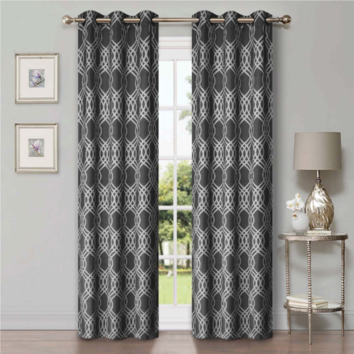 Superior Set of 2 Ribbion Insulated Thermal Blackout Grommet Window Curtain Panels