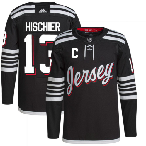 Mens adidas Nico Hischier Black New Jersey Devils Alternate Primegreen Authentic Pro Player Jersey