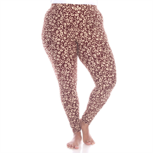 Plus Size White Mark Leopard Print Leggings
