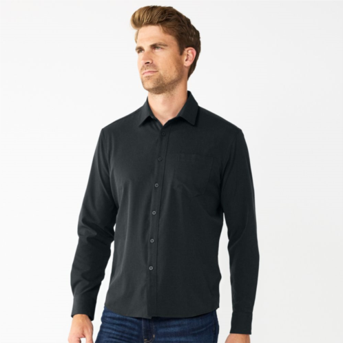 Mens Apt. 9 Standard Untucked-Fit Performance Button-Down Shirt