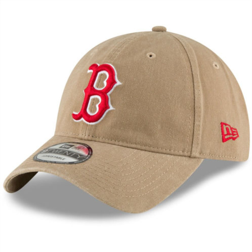 Mens New Era Khaki Boston Red Sox Fashion Core Classic 9TWENTY Adjustable Hat