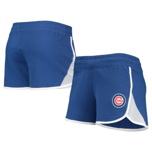Womens New Era Royal Chicago Cubs Stretch French Terry Shorts