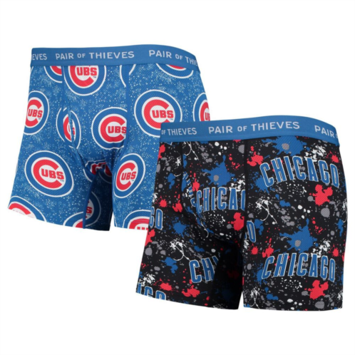 Unbranded Mens Pair of Thieves Black/Royal Chicago Cubs Super Fit 2-Pack Boxer Briefs Set