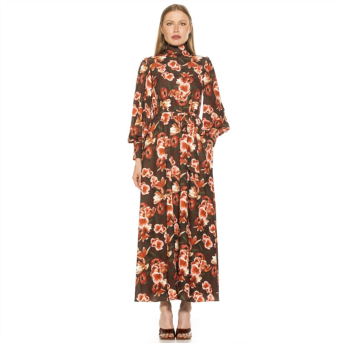 Womens ALEXIA ADMOR Isaliah Mockneck Blouson Sleeve Maxi Dress