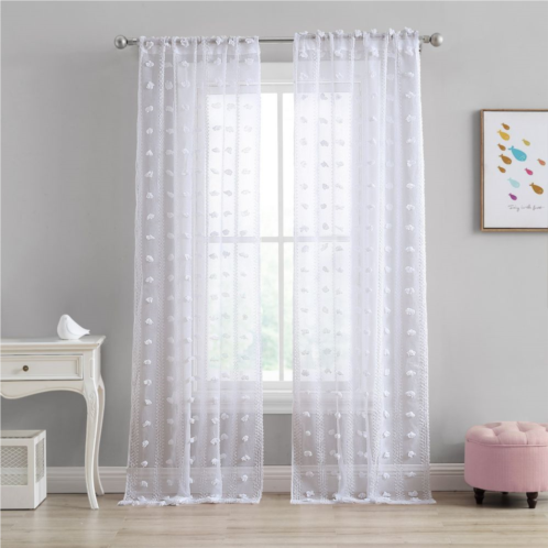Laura Ashley Curtains Sheer Set of 2 Drizzle Window Curtain Panels