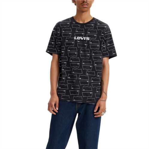 Mens Levis Relaxed-Fit Allover Logo Tee