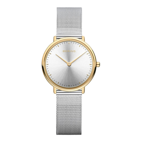 BERING Womens Ultra Slim Two-Tone Stainless Milanese Bracelet Watch