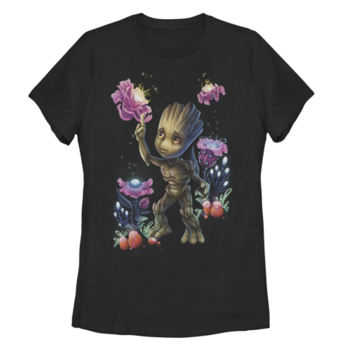 Licensed Character Juniors Marvel Guardians Of The Galaxy Groot & Plants Graphic Tee