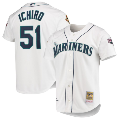 Unbranded Mens Mitchell & Ness Ichiro Suzuki White Seattle Mariners 2001 MLB All-Star Game Cooperstown Collection Authentic Jersey