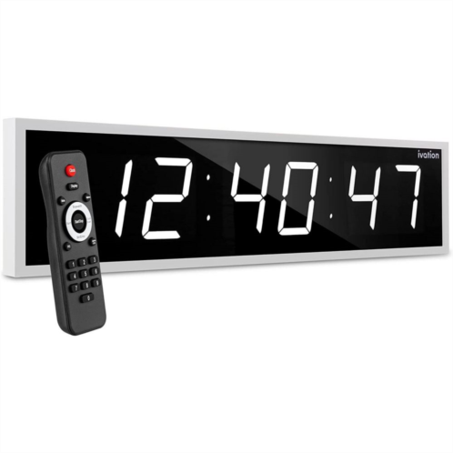 Ivation Huge 24 Inch Large Big Oversized Digital LED Wall Clock with Remote
