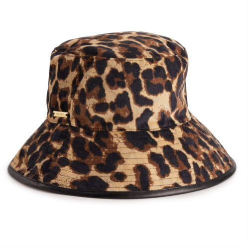 Womens Nine West Animal Print Corduroy Bucket Hat