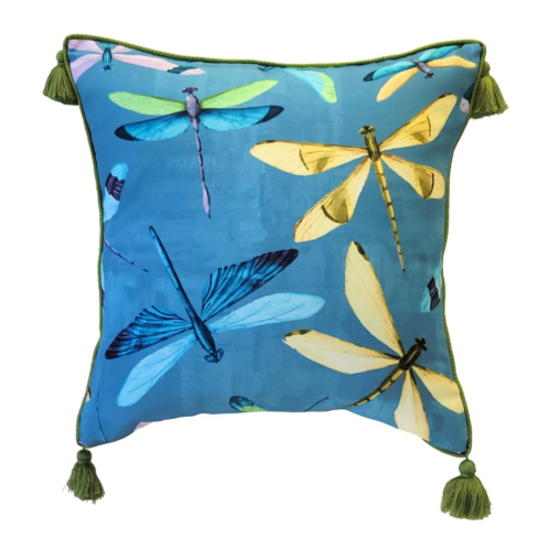Edie at Home Edie@Home Indoor Outdoor Multi-colored Dragonflies Throw Pillow