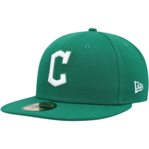 Mens New Era Green Cleveland Guardians White Logo 59FIFTY Fitted Hat
