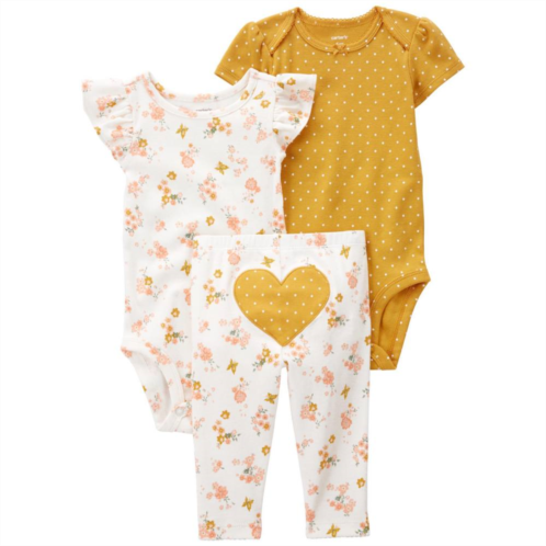 Baby Girl Carters Heart Bodysuits & Pants Set