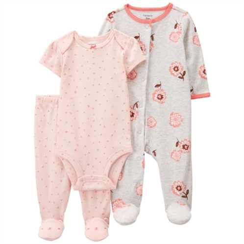 Baby Girl Carters Floral Sleep & Play, Bodysuit & Pants Set