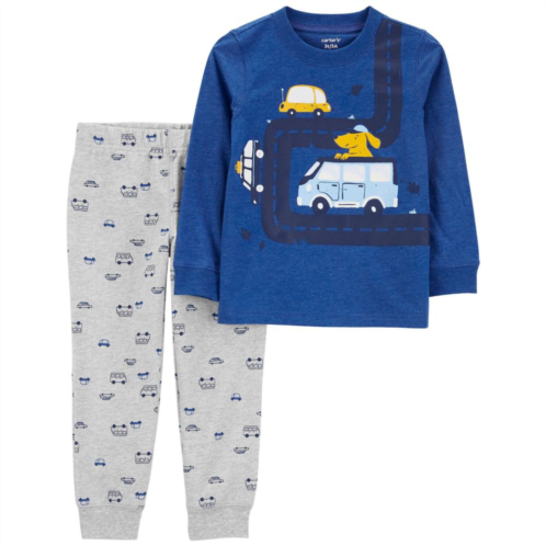 Toddler Boy Carters Driving Dog Long Sleeve Tee & Car Print Jogger Pants Set