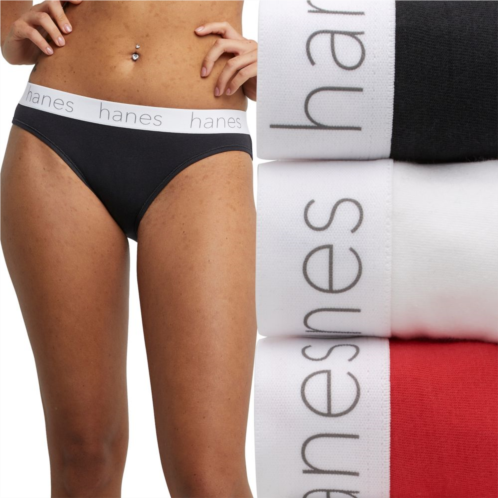 Womens Hanes Originals Ultimate 3-Pack Cotton Stretch Bikini Underwear 45UOBK