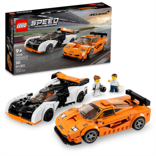 Lego Speed Champions McLaren Solus GT and McLaren F1 LM 76918 Building Toy Set (581 Pieces)